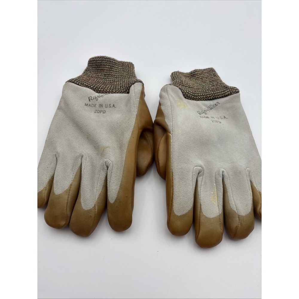 RefrigiWear Vintage Insulated Work Gloves Tan XL Made in USA 20PD